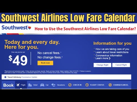 Southwest Airlines Low Fare Calendar